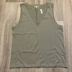Madewell Green V-Neck Tank Top